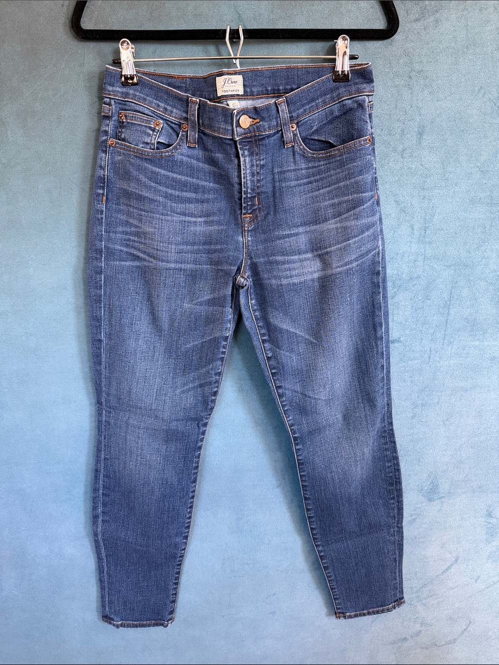 J. Crew Skinny Toothpick Jeans in Medium Blue Wash